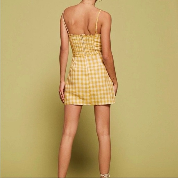 Reformation Yellow and White Plaid Sundress - Picture 2 of 4